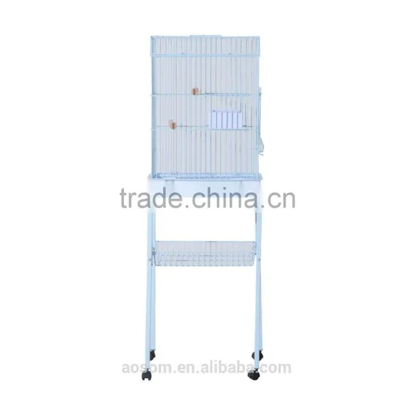 Pawhut 51" White Garden Metal Feeding Bird Cage photo-2