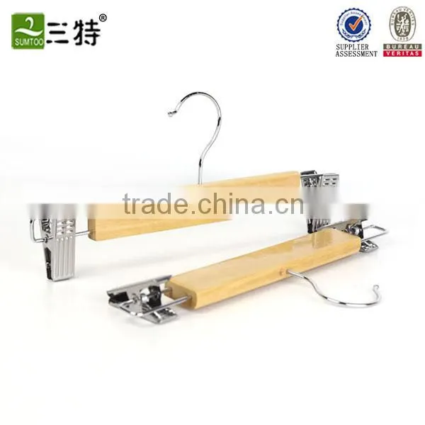 Great Quality Metal Hook Wood Trousers Hanger photo-2