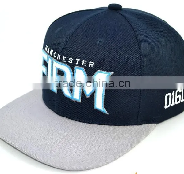Cotton 6 Panel Baseball Cap Black Printed Logo Flat Two Tone Snapback Caps photo-4