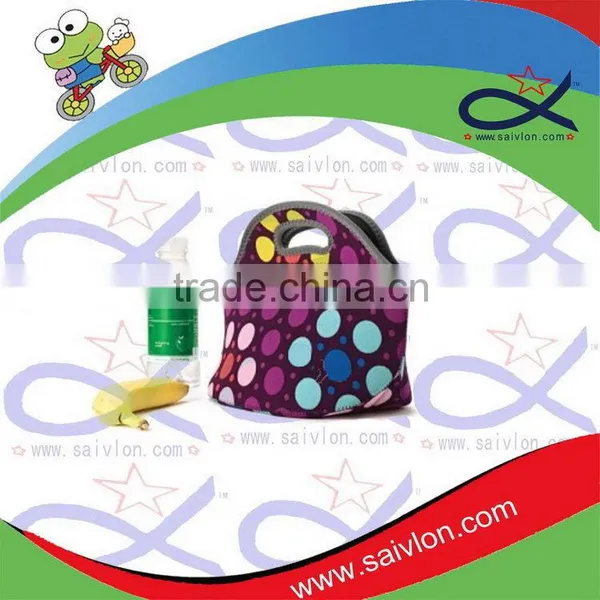 Custom Pattern Printed Flowers Neoprene Lunch Tote Bag photo-6