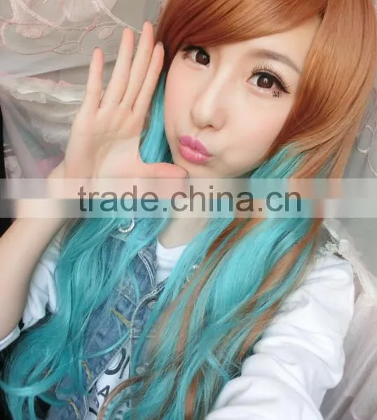 Long Wavy Synthetic Lace Front Hair Wig Rainbow Colorfull Heat Japanese Fiber Glueless Halloween Cosplay Wig photo-2