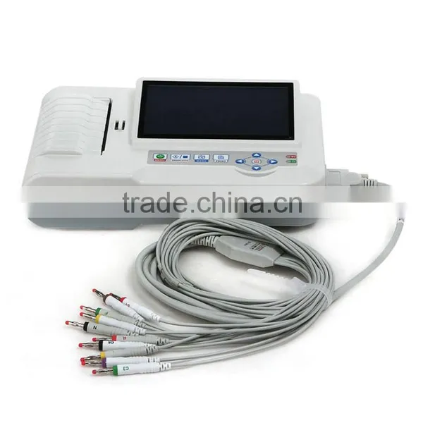 CE &ISO13485 OEM Design Standard 12 Leads Touch Screen Digital 6-channel Electrocardiograph photo-2