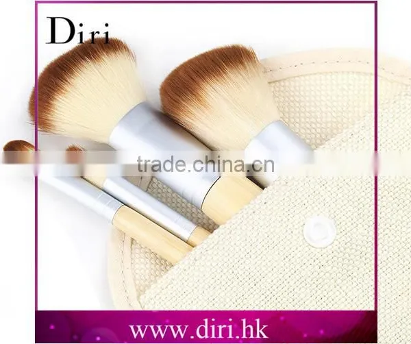 Bamboo Handle Brush Sets 5pcs Small Travel Brush Kit Bamboo Eco Friendly Makeup Brush photo-3