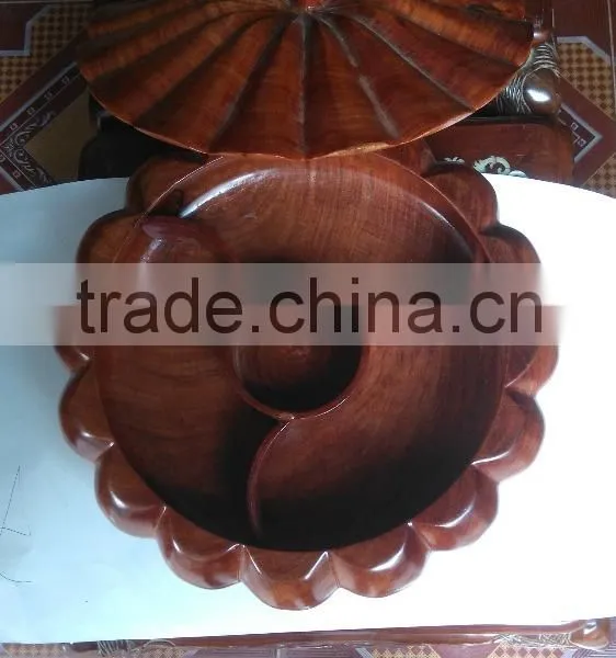 Pumpkin Shaped Pot With Lid and Base, Elegant Wooden Pot From Vietnam photo-6