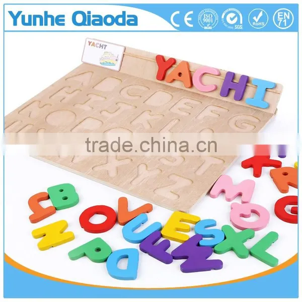 High Quality Wood Toy Alphabet Learning Puzzle for Preschool Children photo-3