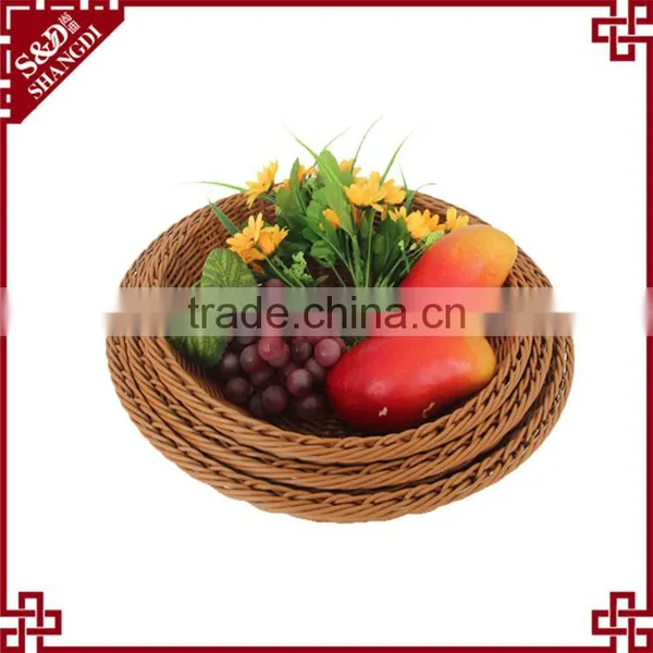 PE Rattan Handmade Woven Customized Supermarket Kitchen Storage Bread Basket photo-3