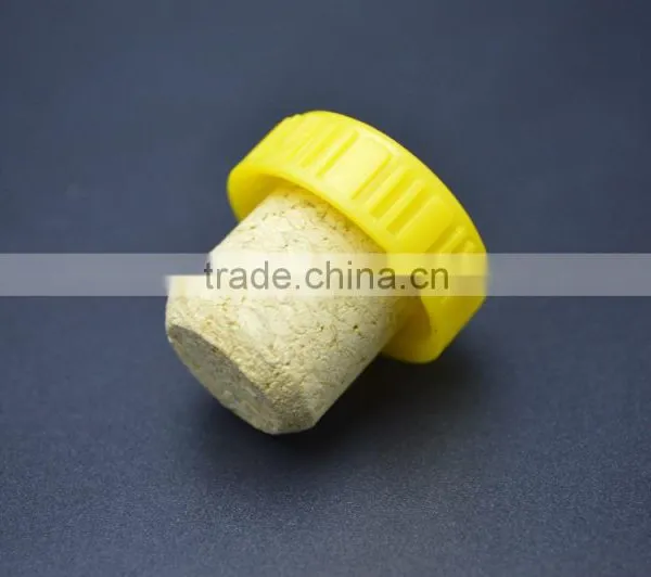 Shiny Yellow Plastic Cap With Wooden Cork for Glass Bottle Cheap Price photo-4