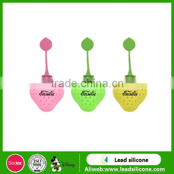 Factory Price BPA Free Silicone Strawberry Tea Strainer Infuser photo-3