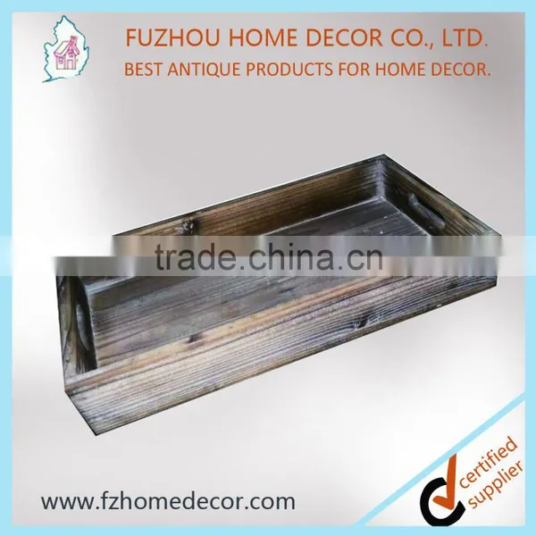 Decorative Antique Washed White Wooden Tray for Home Decor photo-2