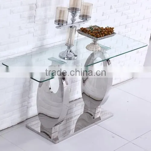 2016 Fashionable Model Terpered Glass Top Console Table photo-4