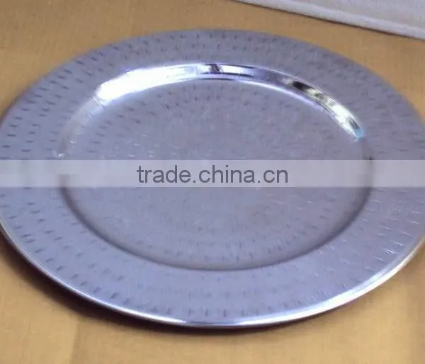 Silver Color Charger Plate for Wedding, Cheap Charger Platter for Christmas Festival photo-3