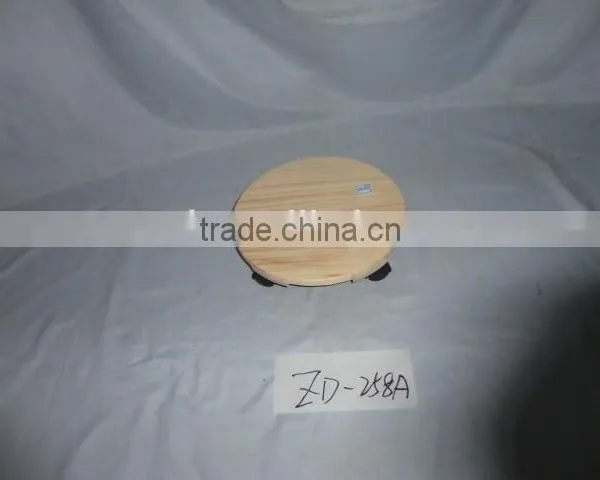 Promotion Price Wooden Flowerpot Stand With Wheels Round Wooden Flower Stand Mat photo-6