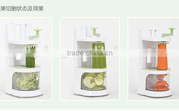 Tri-blade Plastic Spiral Vegetable Slicer Cutter and Peeler photo-3