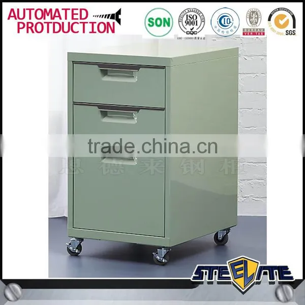 Light Blue Office Filing Cabinet Metal Mobile Filing Cabinet With 3 Drawer photo-3