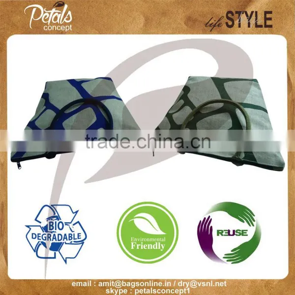 Jute Shopping Bags With Padded Rope Handle - Net Texture Print - Bag With Pocket photo-3