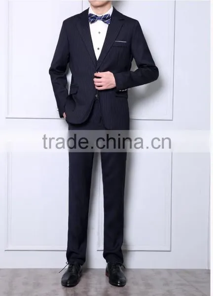 Autumn and Winter Men's Striped British Leisure Slim Fashion Business 3 Piece Suit photo-5