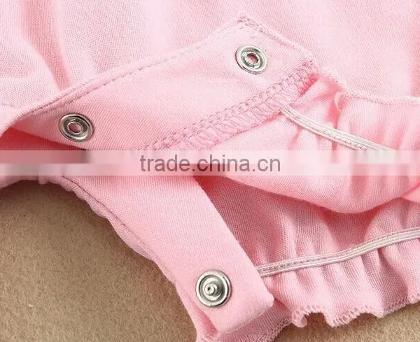 MOM AND BAB Cute Baby Gilrs Clothing Pink Baby Romper Embroidery Baby Bodysuit Pink photo-6