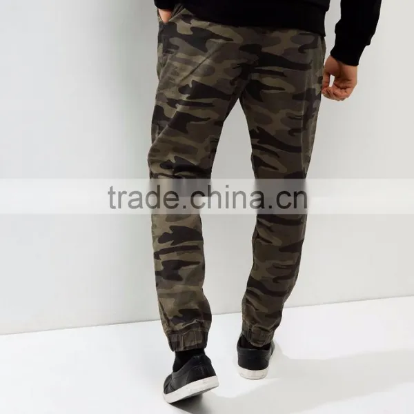 2017 Custom OEM Men Green Camo Print Joggers With Pockets Fitness Gym Khaki Breath Jogger Pants photo-4