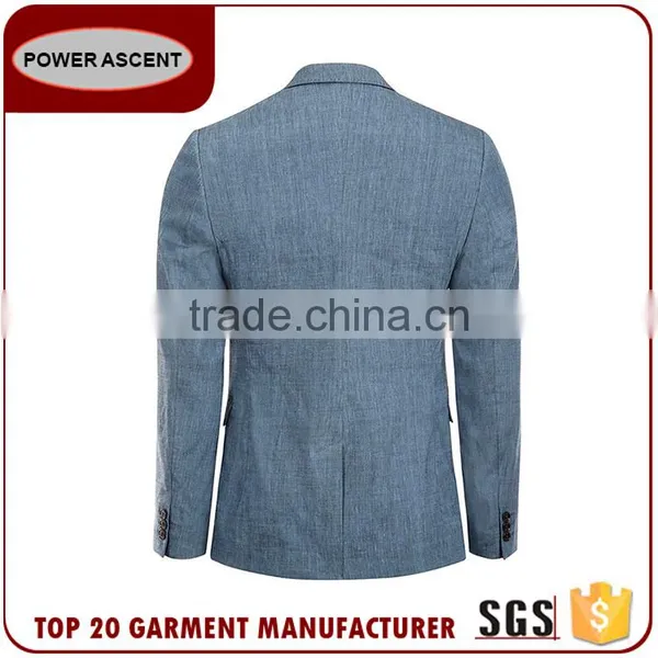 New 2017 European Polyester Viscose Denim Fashion Custom Made Jacket Latest Suit Styles For Men photo-2