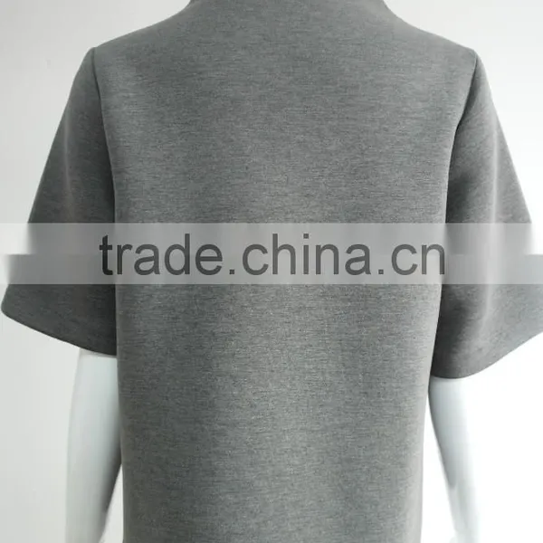 Fashion Women Neoprene Knit Blouse Top photo-3