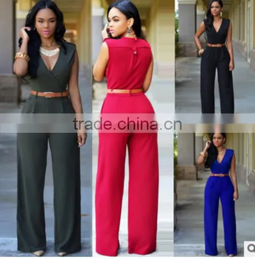 2016 Wholesale Sexy Long Seelve Print Playing Card Blak Jumpsuit For Women photo-3