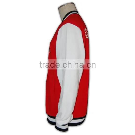 Student Baseball Jacket Hoodies Red White photo-4