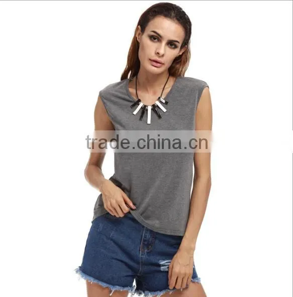 Europe and the United States Sets Big Yards Dress Pure Color Sleeveless Shirt Jacket photo-2