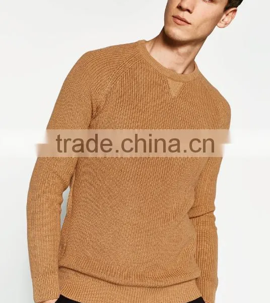 Mans Fashion Stylish Raglan Sleeve Knitted Nylon Pullover Sweater for Wholesale photo-3