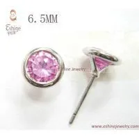 Sterling Silver CZ Earring With Cubic Zirconia Stone
