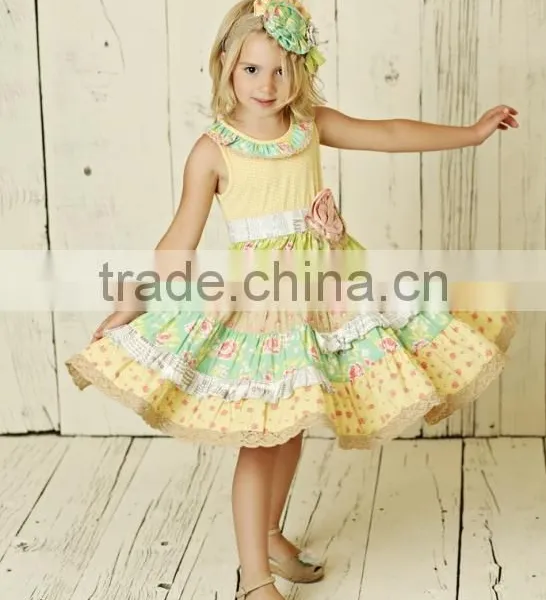 Summer New Design Baby Clothes Wholesale Girl Mustard Pie Clothing Set photo-3