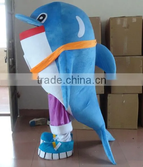 With Clear Visual Holes Dolphin Mascot Costume Adult Dolphin Mascot Costumes