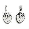 Chic Earrings Strawberry Charm Crystal Silver Beads