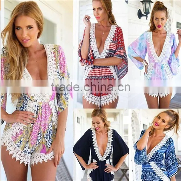 Onen Onen Hot Sale Sexy Pink Flower Pattern Backless High Quality Cheap V Collar Summer Dress photo-2
