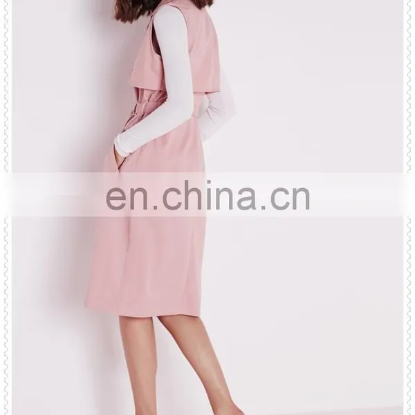 Korea Fashion Female Hot Pink Winter Coat Custom Low Price photo-2