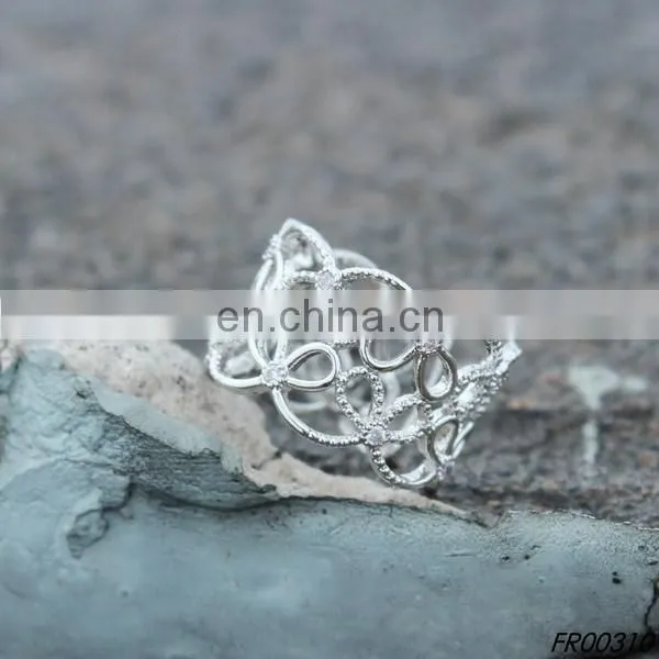 Up and Down Cross Bowknot Sterling Silver Rings photo-2