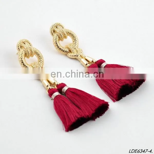 Hand Made Tassel Dangle Earstuds Dangle Bridesmaid Earrings photo-5