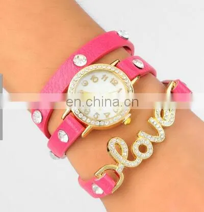 Newest Design Women Watches Retro Faux Leather Quartz Wristwatch With Bronze LOVE Word Luxury Watches Ladies photo-2