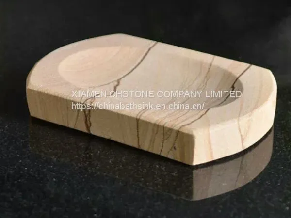 Yellow Sandstone Soap Dish Natural Stone Soap Holders photo-2