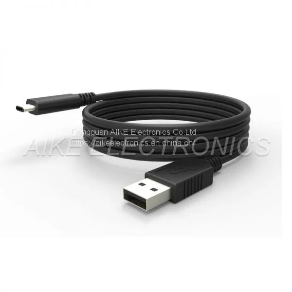 Кабель USB AM 2.0 на Type C (USB-C) мужской (перекрытие - черный)