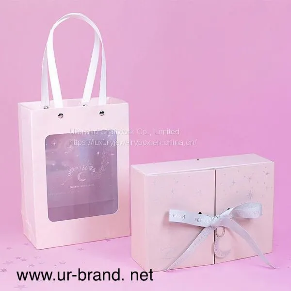 Exquisite simple sweet style high-end rectangular large toy gift box packaging boxes skirt childrens shoes wig gift boxes