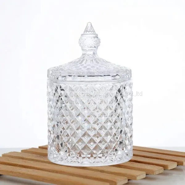 Hot Selling Sugar Bowl Glass Candy Jar With Lid