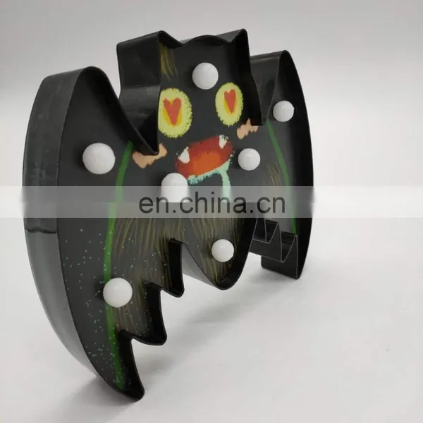 Halloween Decoration Plastic Bat Shaped LED Lamp Table Light photo-3