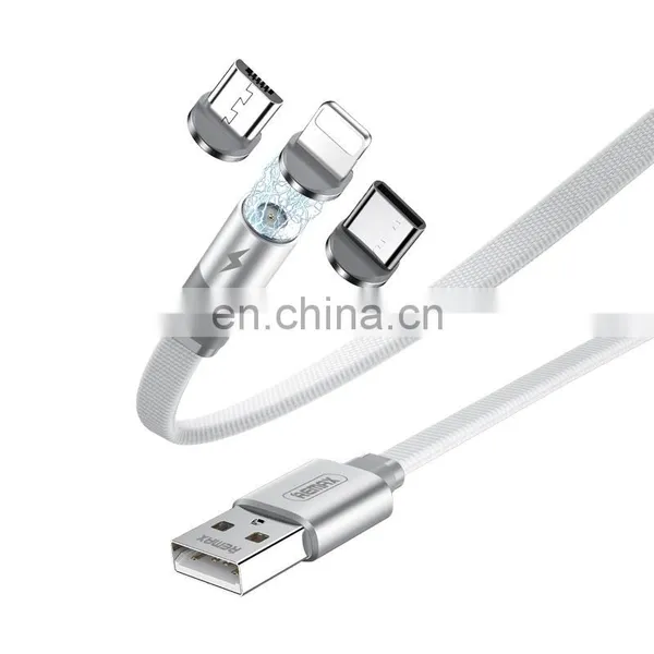 Remax Flag Series RC-169th Magnetic Charger Type-C Usb Braided Micro 3 In 1 Charging Cable For Iphone photo-2