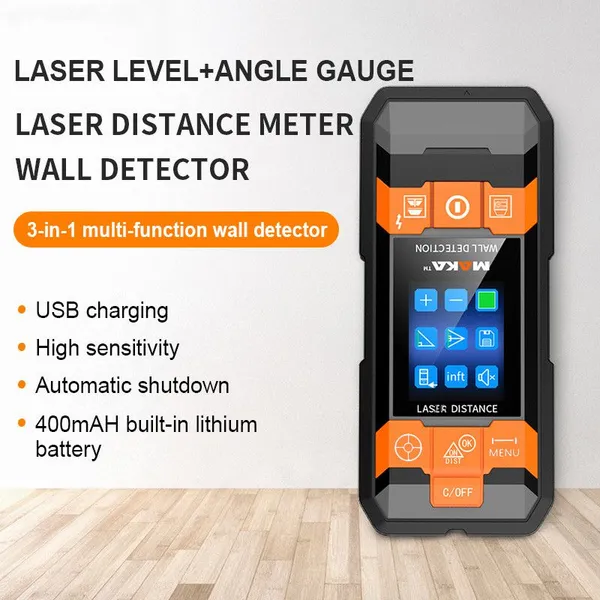 2 IN 1 Eletronic Multi-function Wall Metal Wood Stud Finder Wall Detector With Laser Meter
