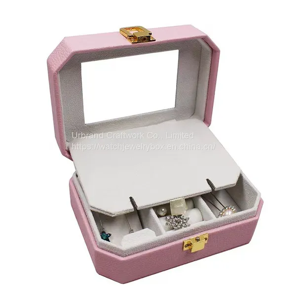 Creative PU Jewelry Box Pearl Treasure Box Portable Travel Earrings Bag Double-layer Storage Box photo-4