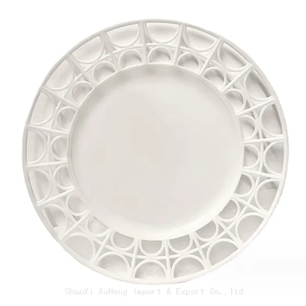 Hot Sale Gold Silver Charger Plates Wedding Decoration Luxury Plastic Charger Plates For Banquet Wedding photo-4