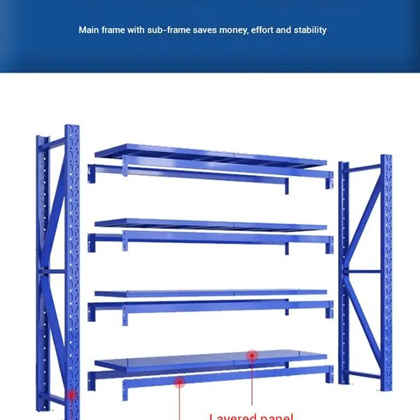 Space-Saving Modular Storage System 300kg Load Capacity - Warehouse Shelving Unit for Logistics & Inventory Management