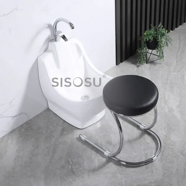 WU02 CLASSIC COOMPACT WUDU BASIN (WITH ROUND CHROME STOOL)