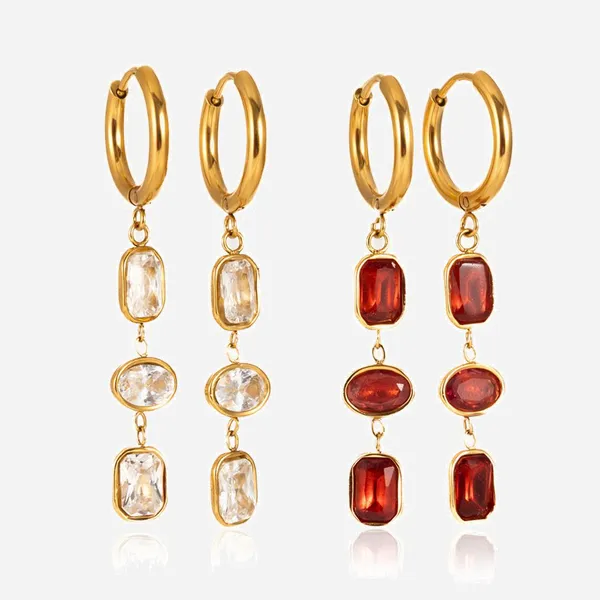 Geometric Hoop Earrings Stainless Steel Gold/Silver Plated Unisex photo-4