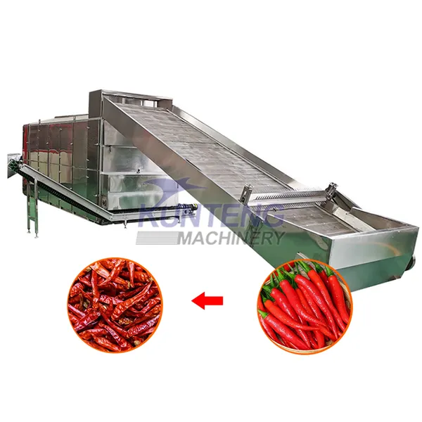 Sécheur de piments personnalisé pour les piments cayenne, le paprika, les piments verts et rouges. Ligne de production de séchage de piments EPC